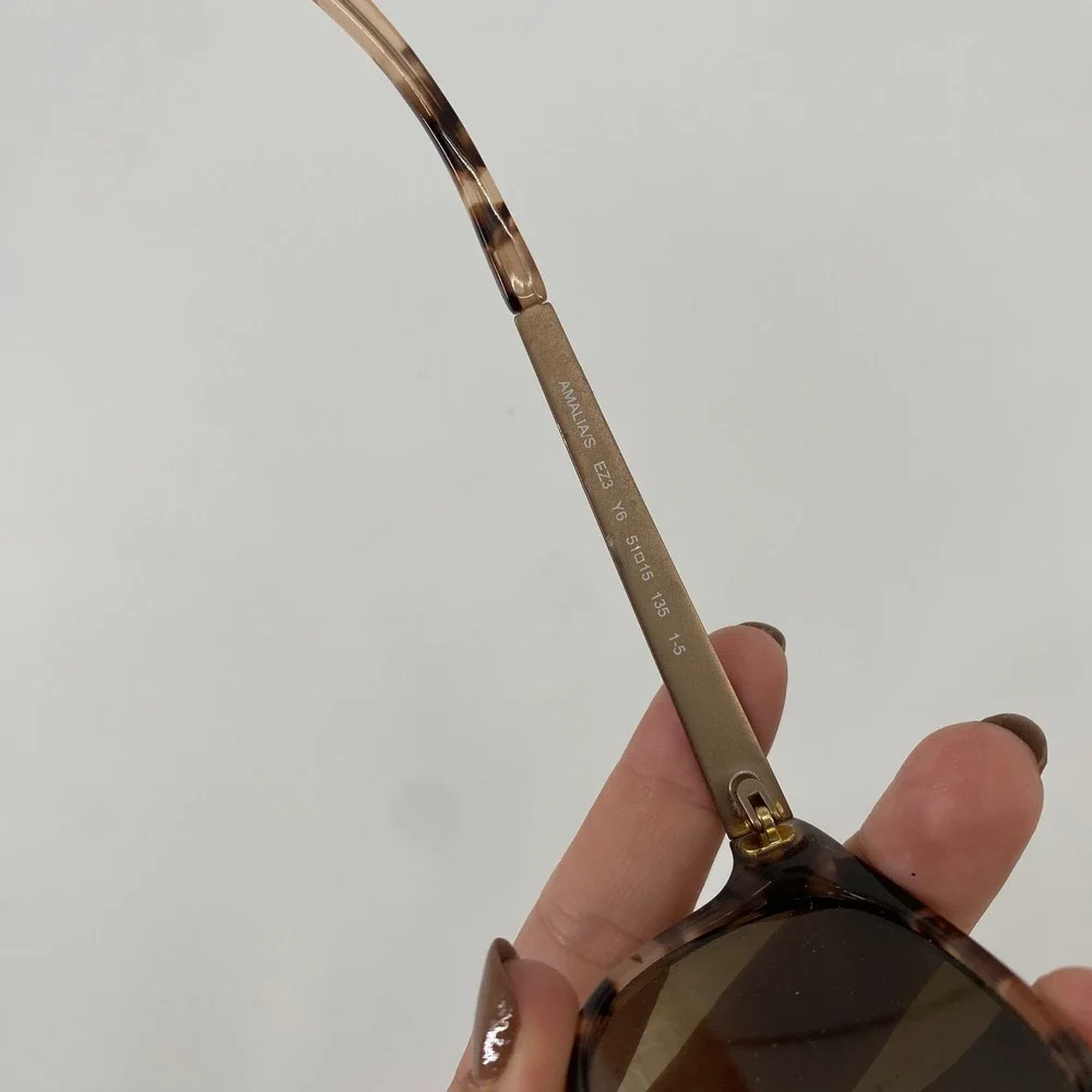 Kate Spade Womens OS Pink Tortoise Gold Arm Cat Eye Sunglasses